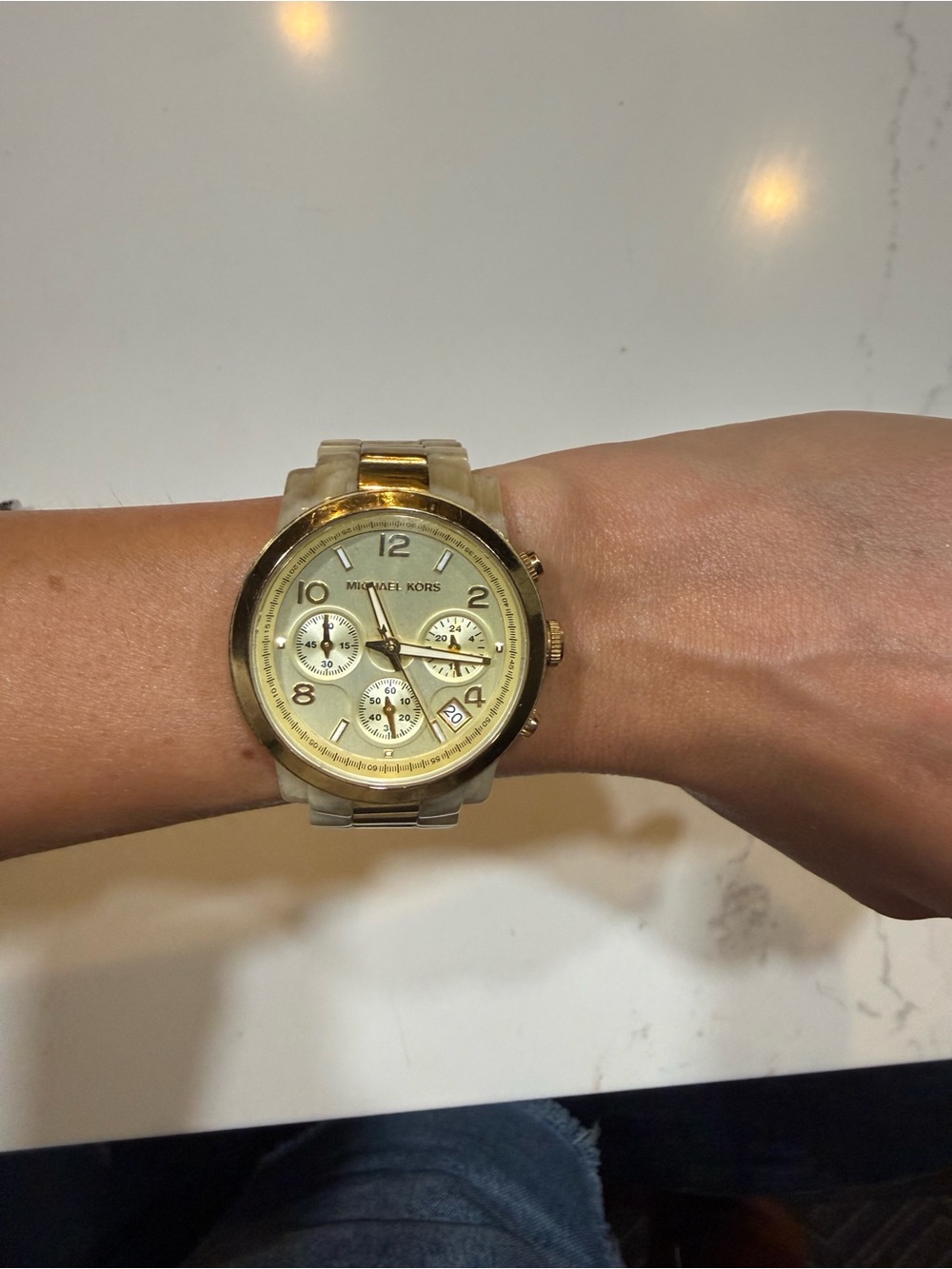 Michael Kors Gold and Champagne Stainless Steel Chronograph Watch
